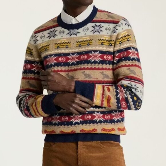 NEW BONOBOS Wool Nyc Fair Isle Sweater 1225 3m3 - Picture 2 of 7